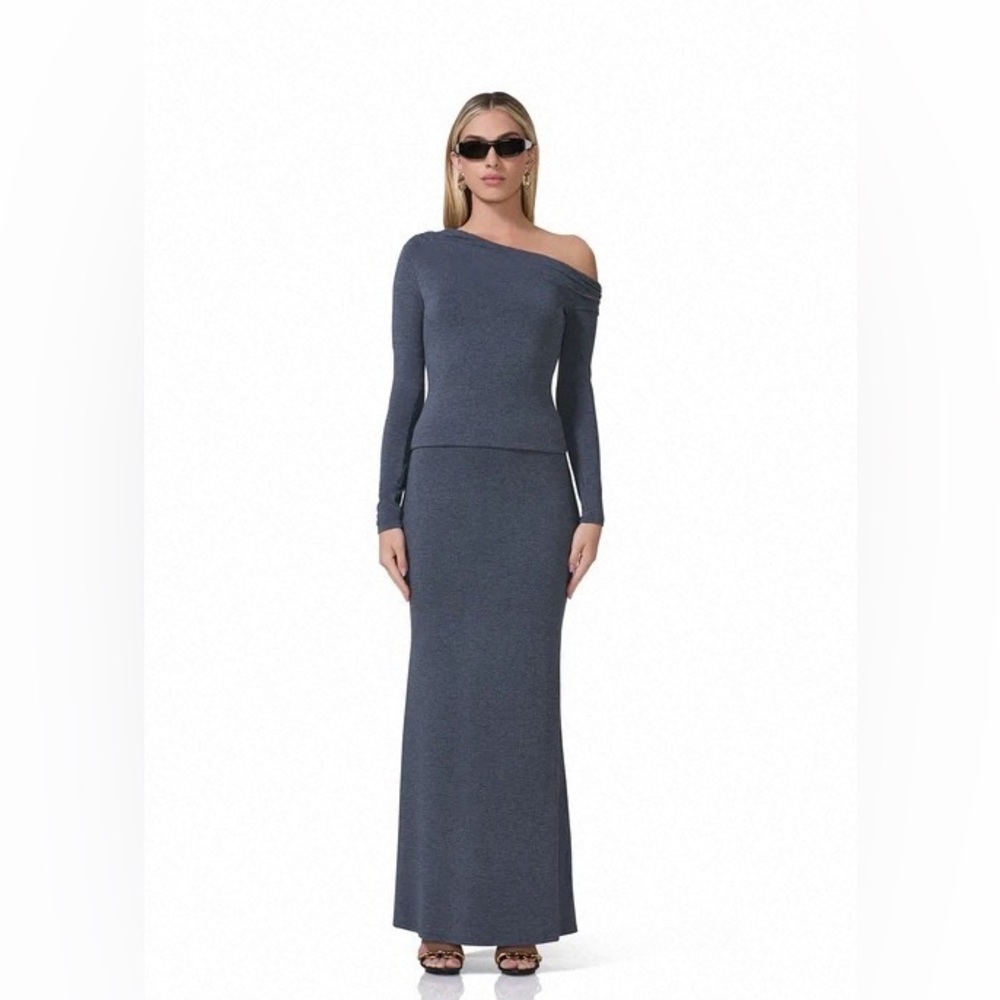 NEW AFRM Long Slate Gray Maxi Skirt